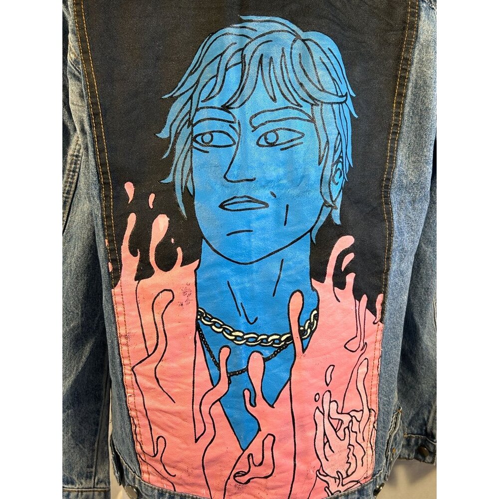 Cage The Elephant Denim Jacket Blue Graphic Art Size Large - Picture 9 of 10